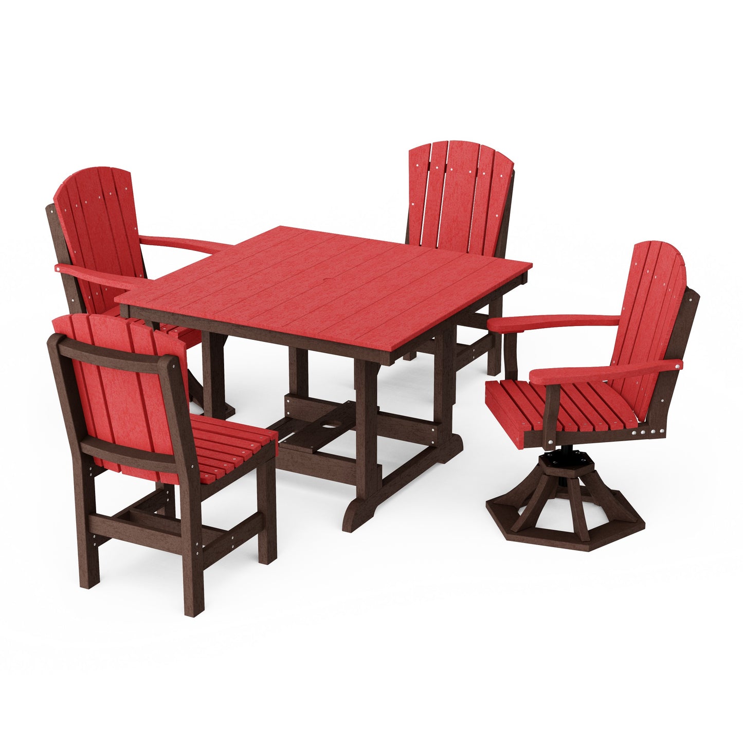 Heritage 5-Piece Dining Set with Swivel Chairs