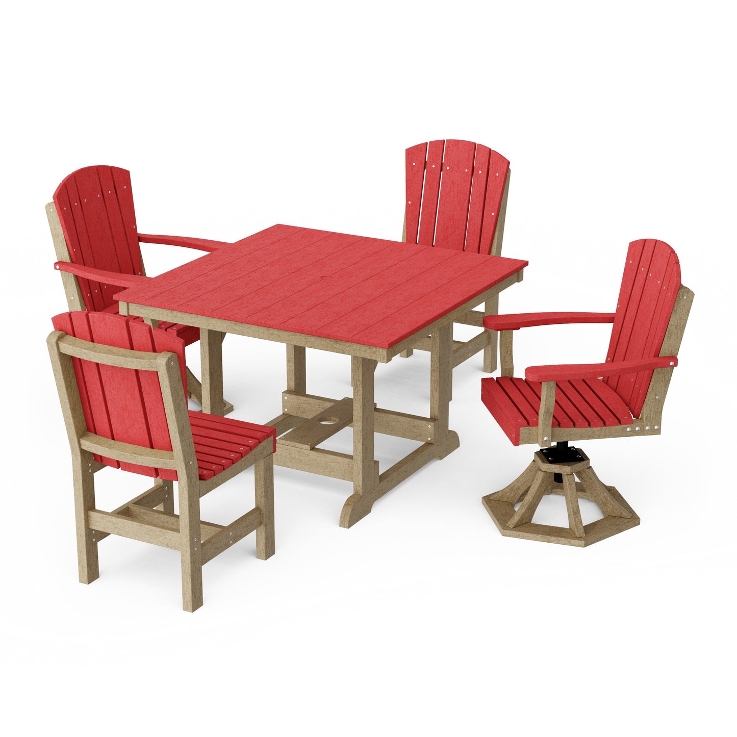 Heritage 5-Piece Dining Set with Swivel Chairs