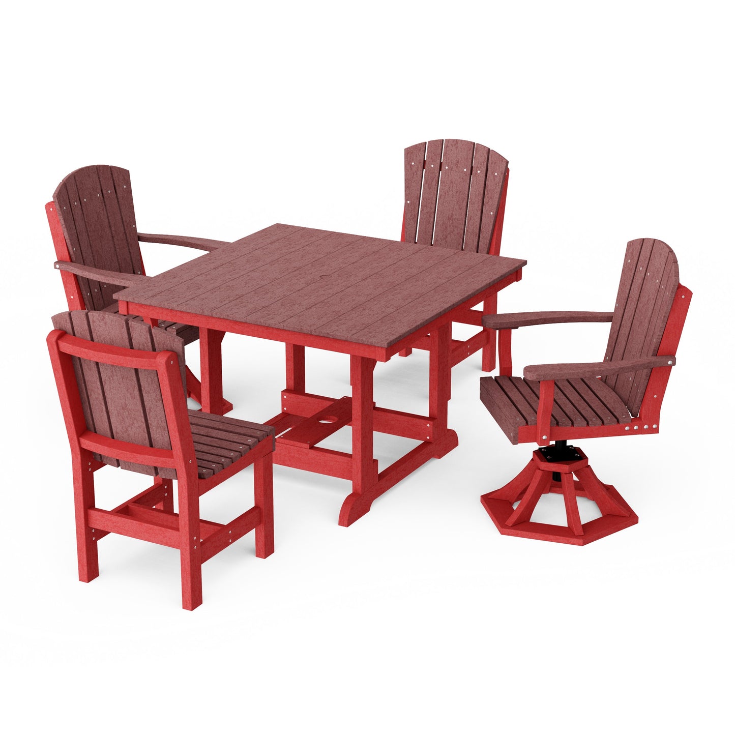 Heritage 5-Piece Dining Set with Swivel Chairs