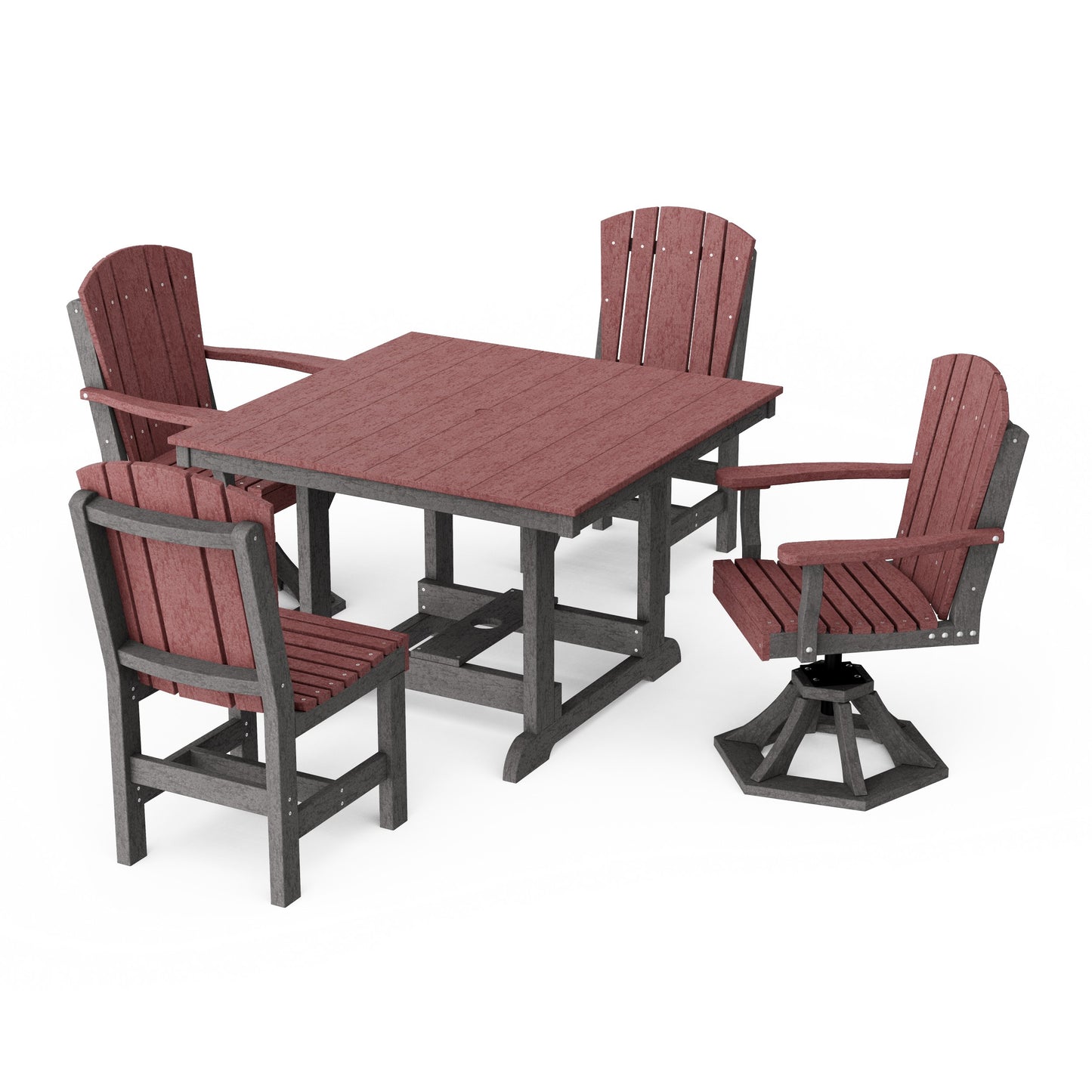 Heritage 5-Piece Dining Set with Swivel Chairs