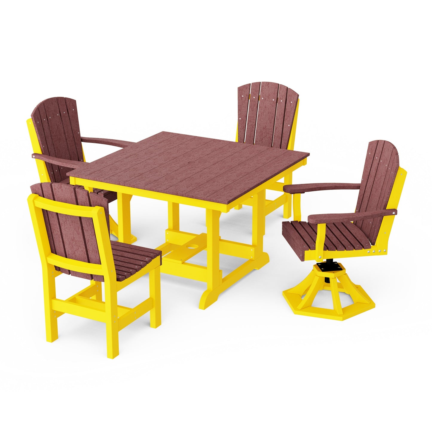 Heritage 5-Piece Dining Set with Swivel Chairs