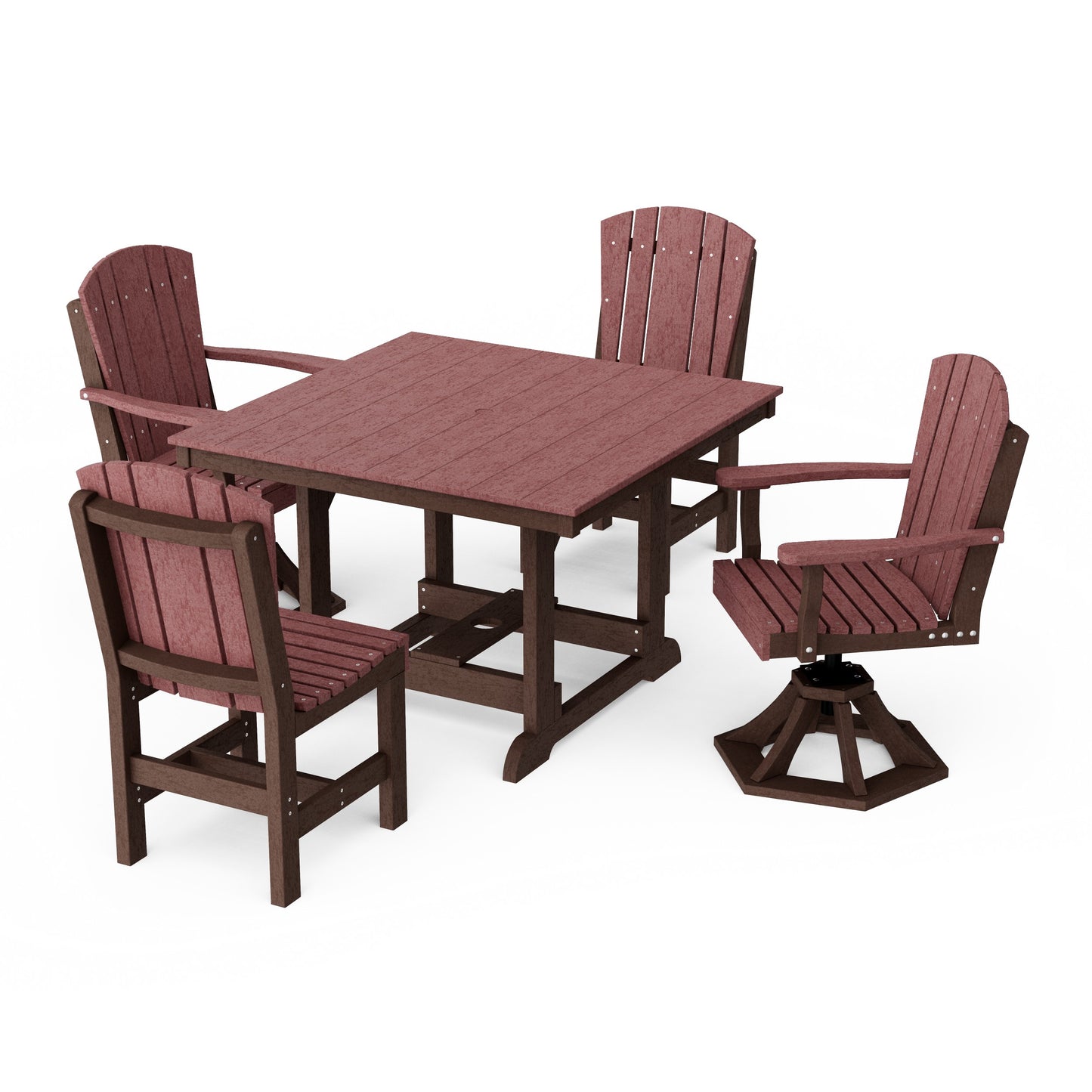 Heritage 5-Piece Dining Set with Swivel Chairs