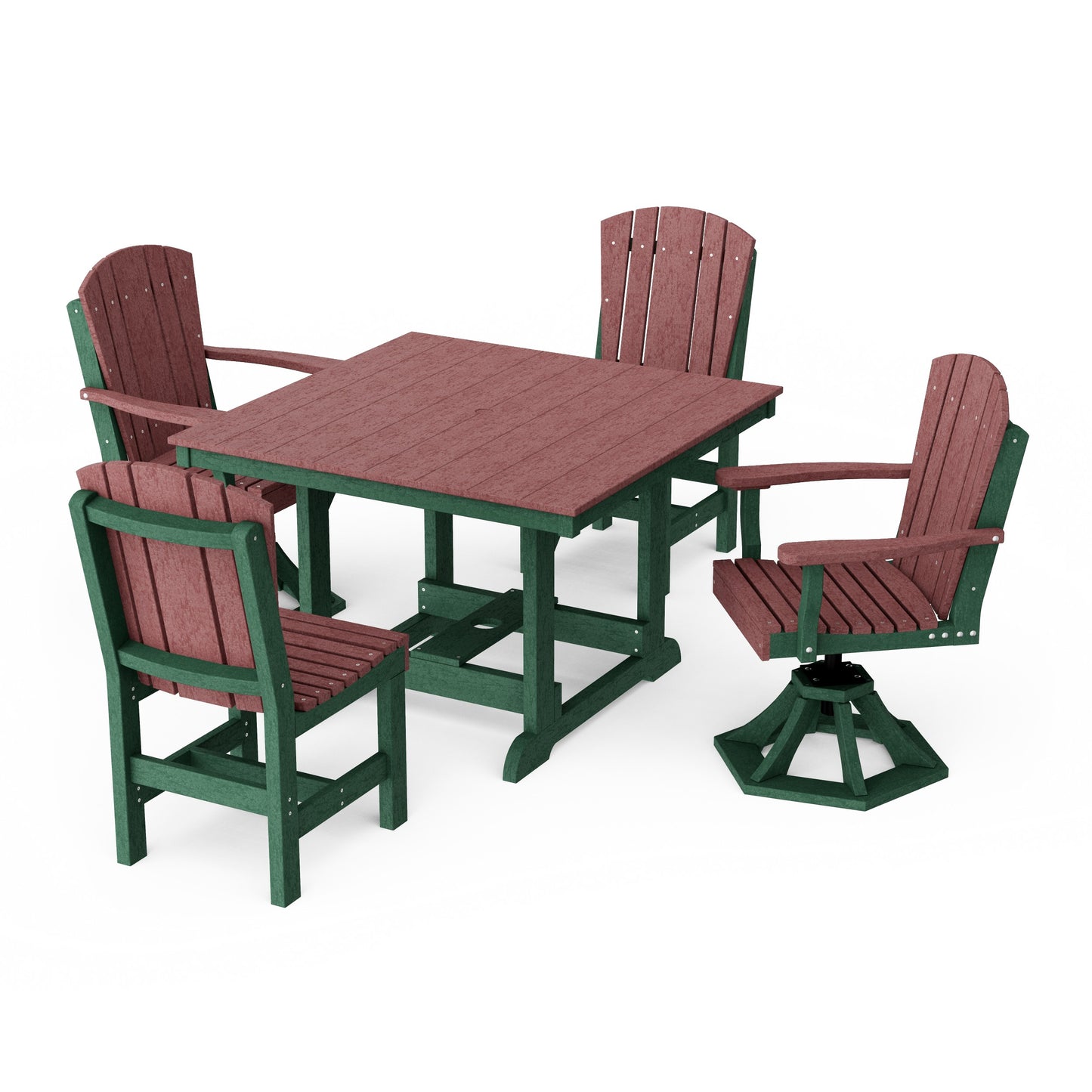 Heritage 5-Piece Dining Set with Swivel Chairs
