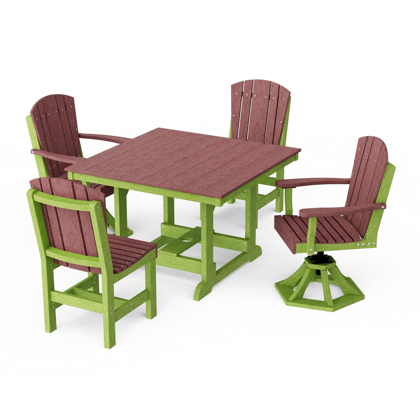 Heritage 5-Piece Dining Set with Swivel Chairs