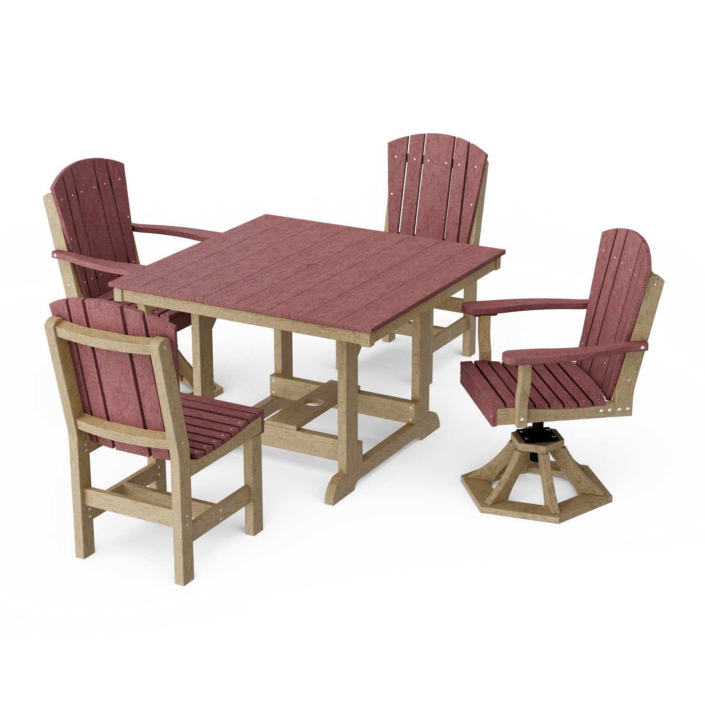 Heritage 5-Piece Dining Set with Swivel Chairs