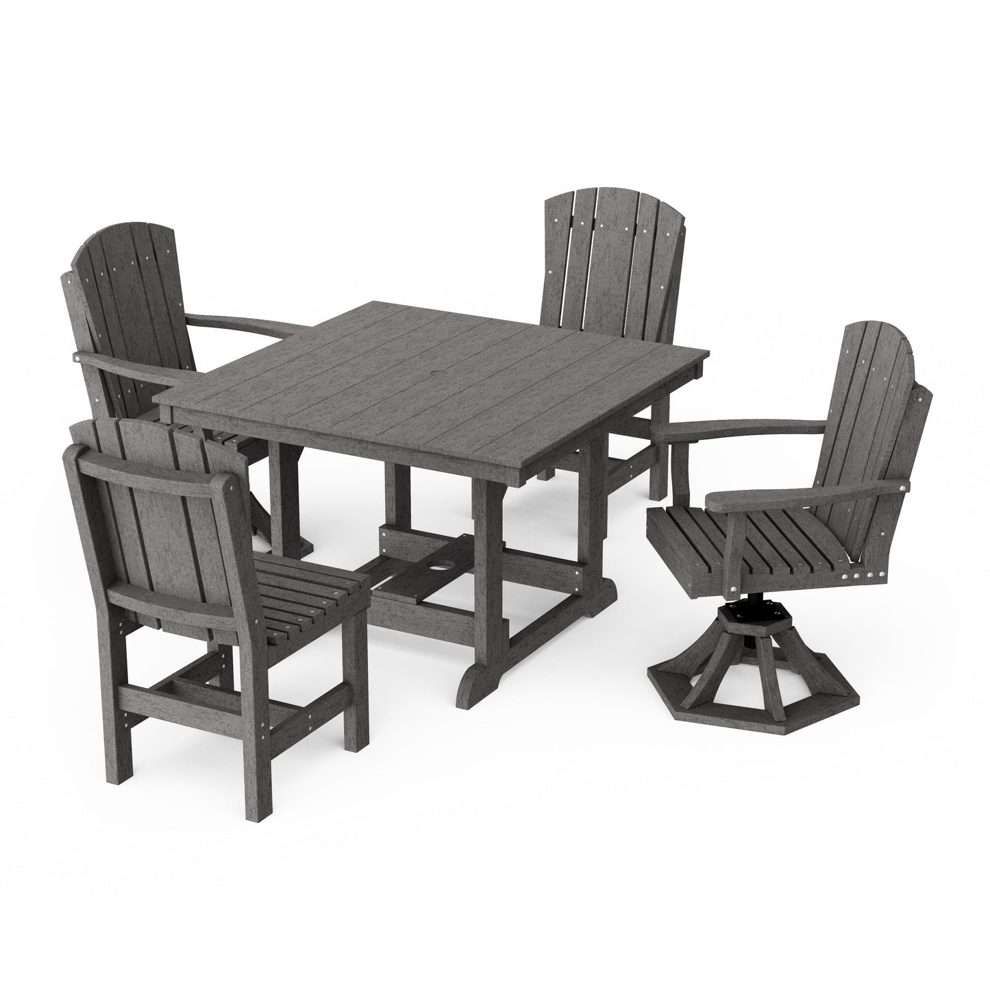 Heritage 5-Piece Dining Set with Swivel Chairs