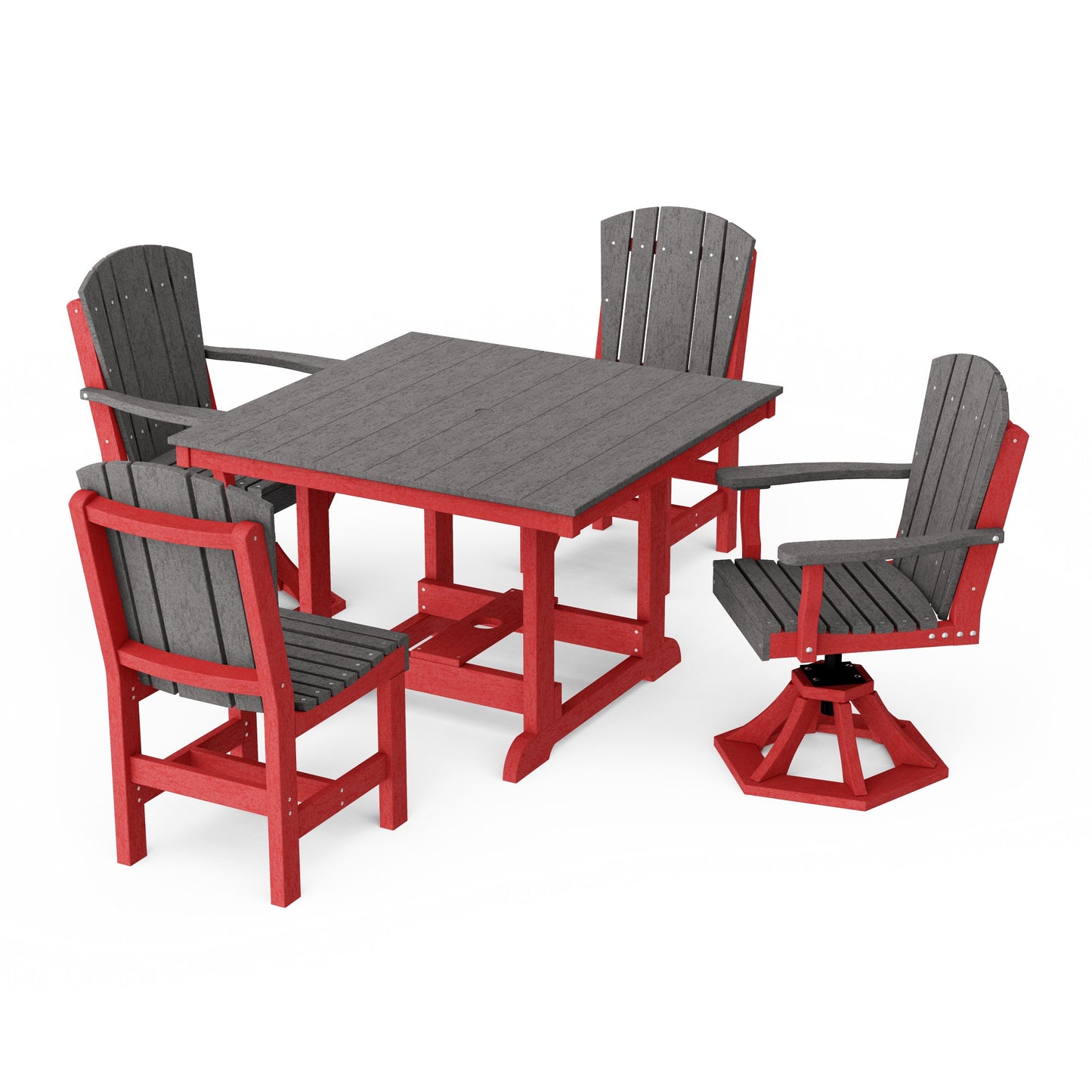Heritage 5-Piece Dining Set with Swivel Chairs