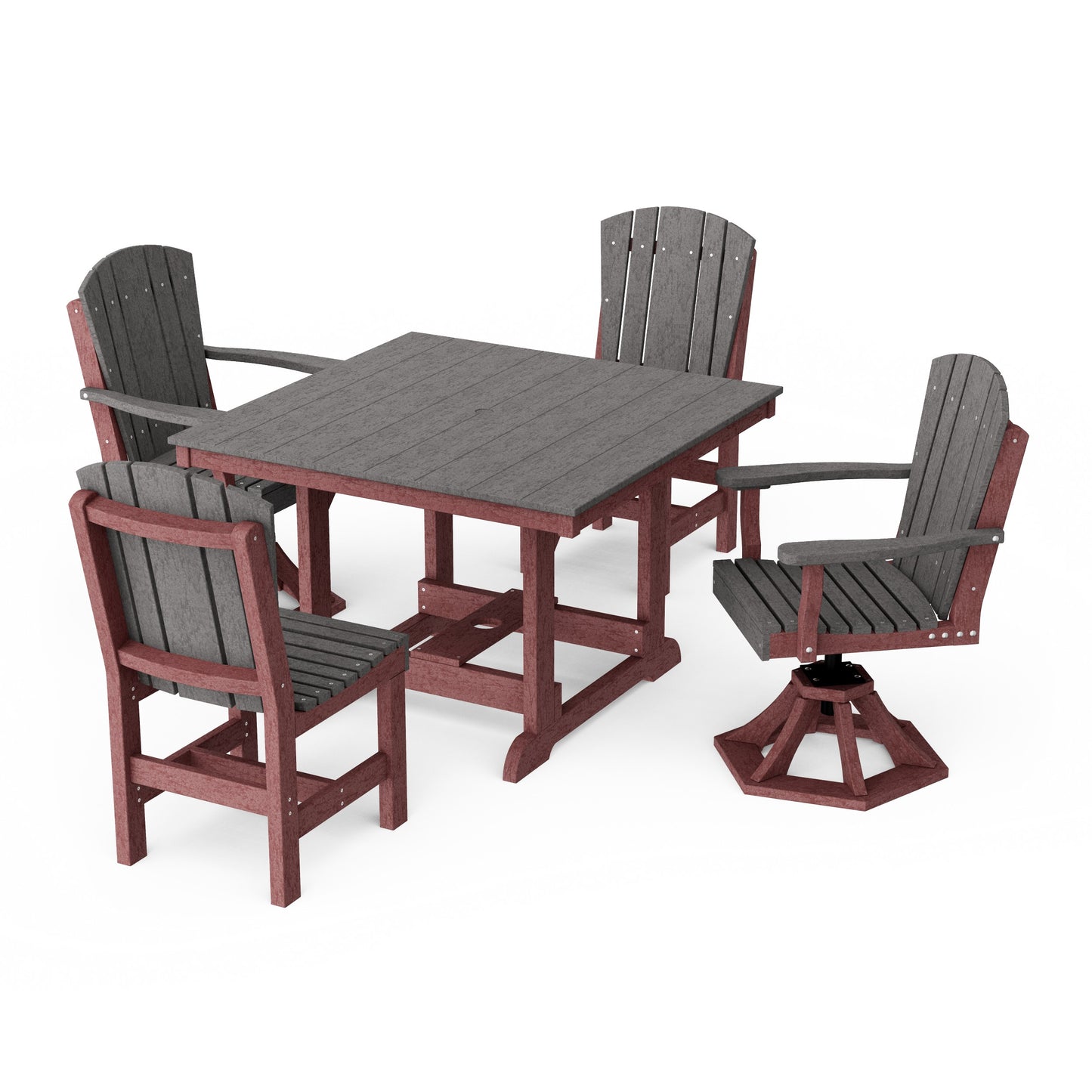 Heritage 5-Piece Dining Set with Swivel Chairs