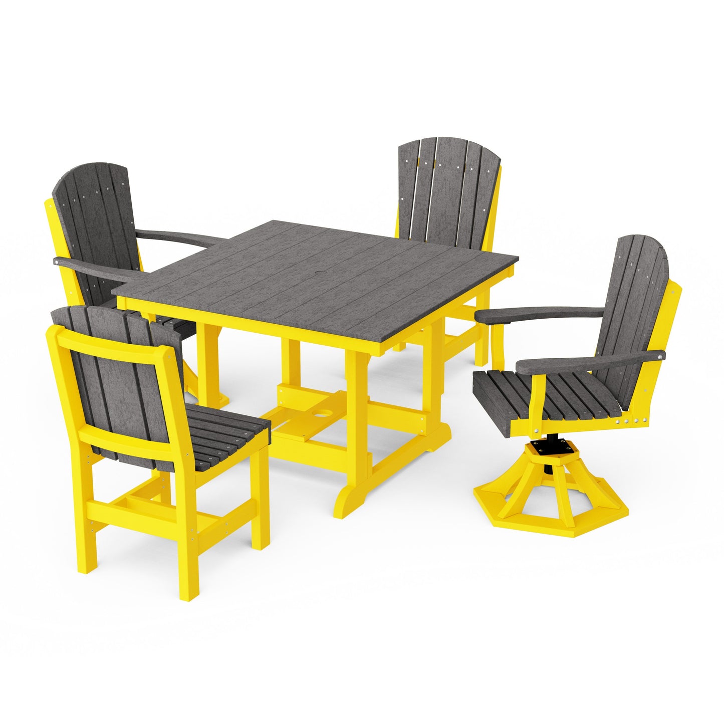 Heritage 5-Piece Dining Set with Swivel Chairs