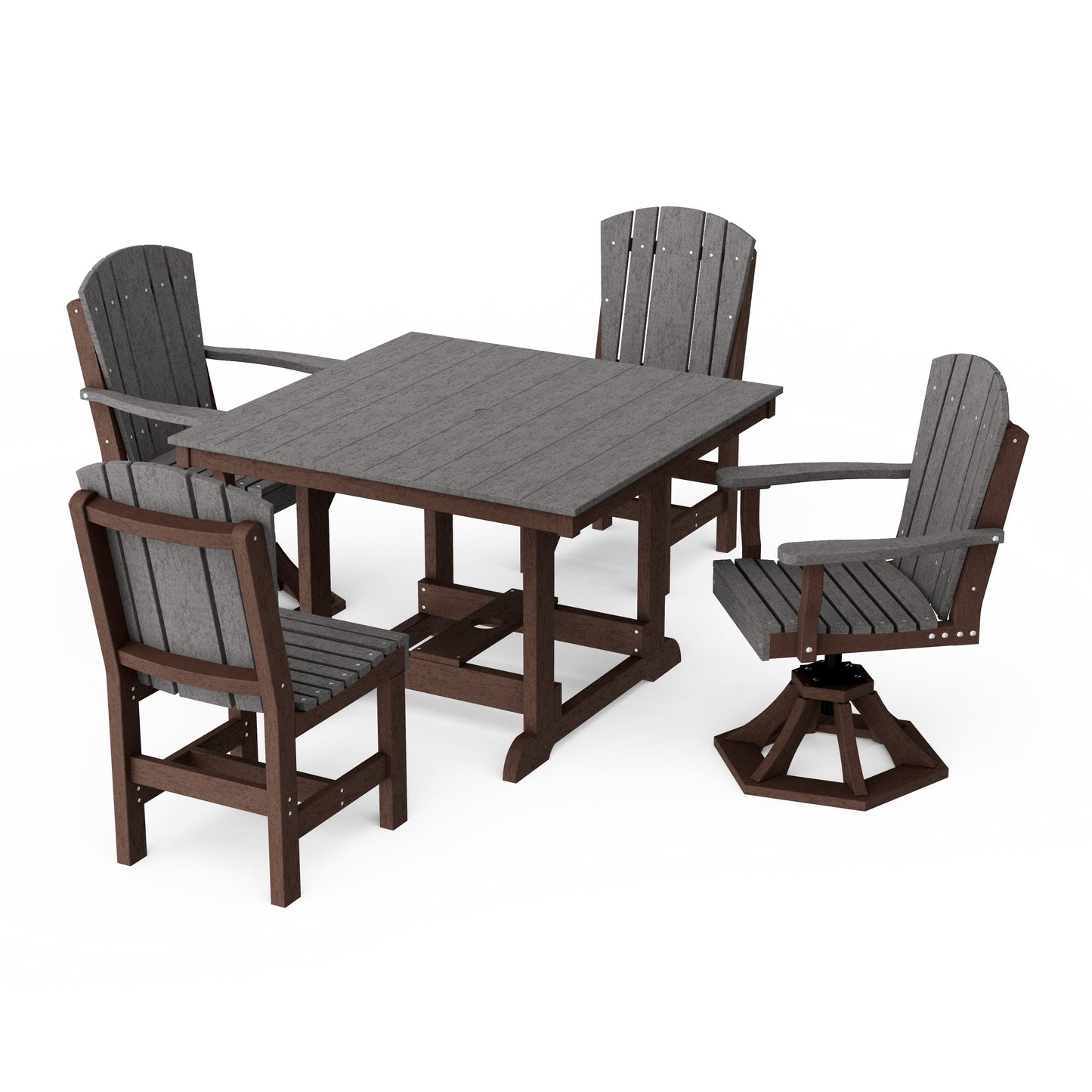 Heritage 5-Piece Dining Set with Swivel Chairs