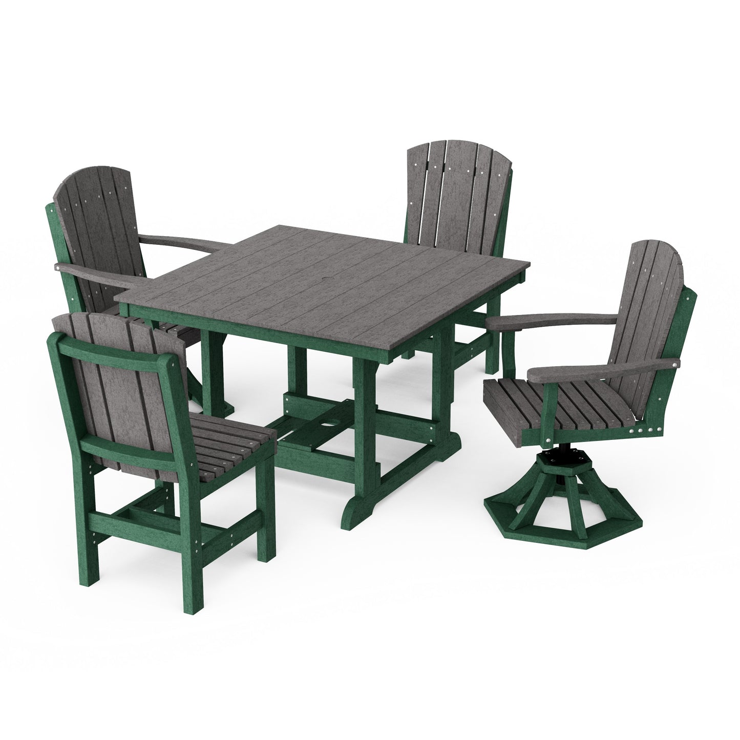 Heritage 5-Piece Dining Set with Swivel Chairs