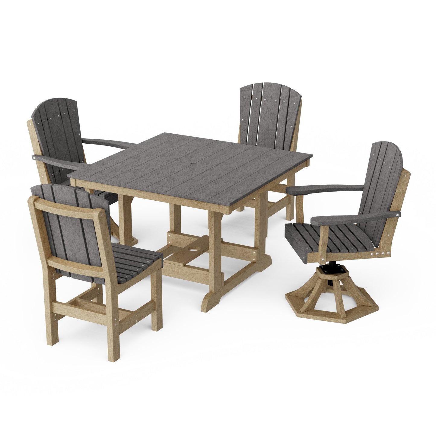 Heritage 5-Piece Dining Set with Swivel Chairs