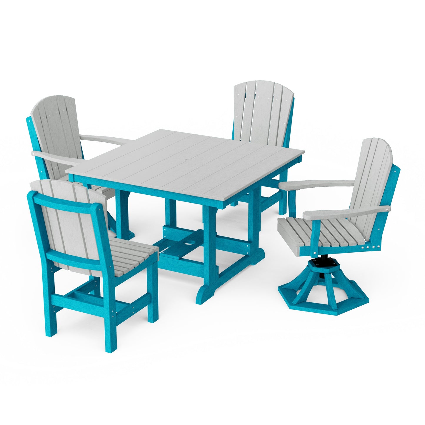 Heritage 5-Piece Dining Set with Swivel Chairs