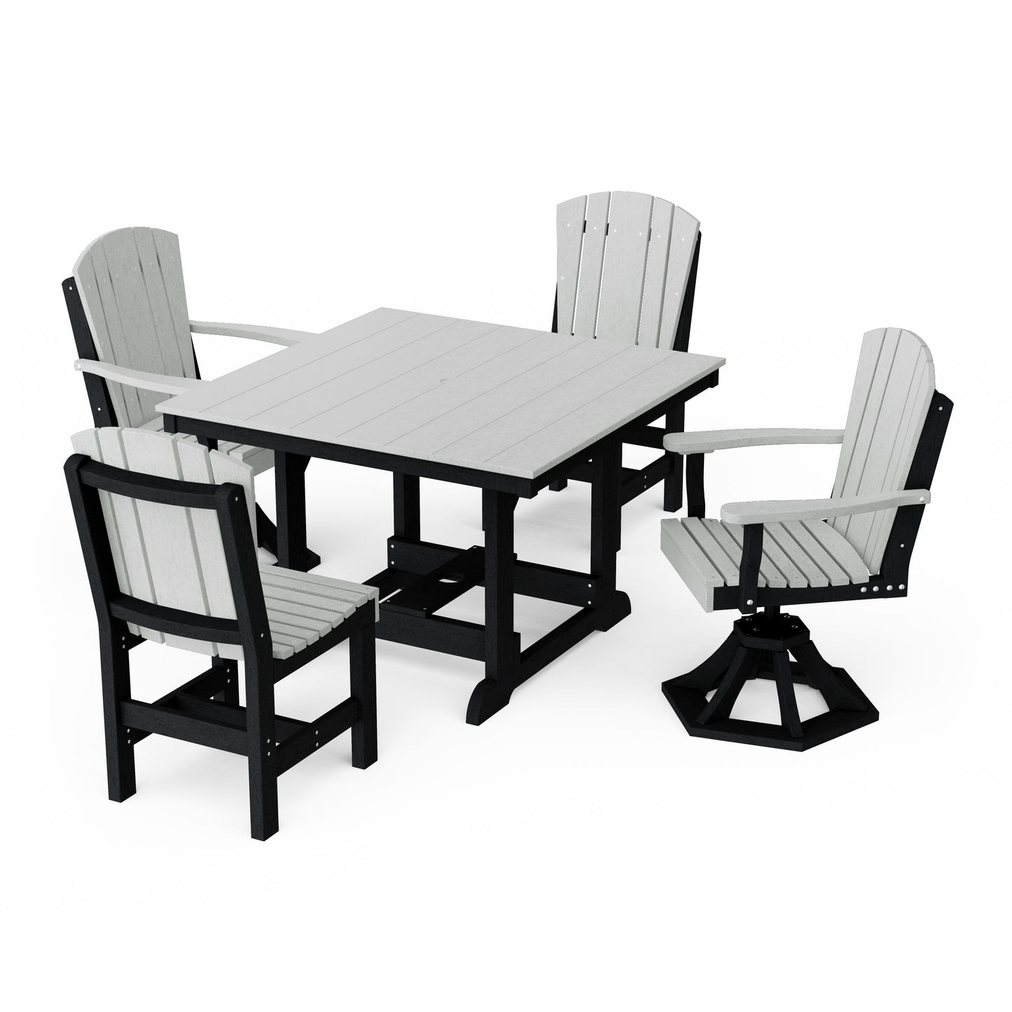 Heritage 5-Piece Dining Set with Swivel Chairs
