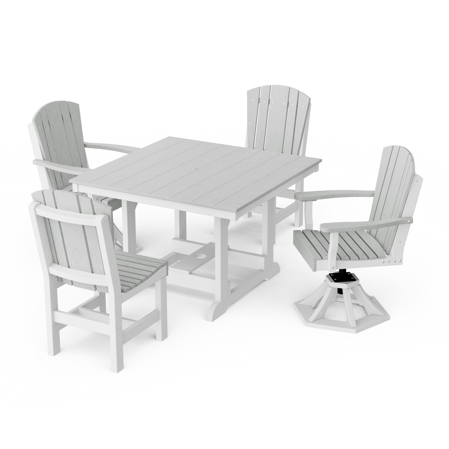 Heritage 5-Piece Dining Set with Swivel Chairs