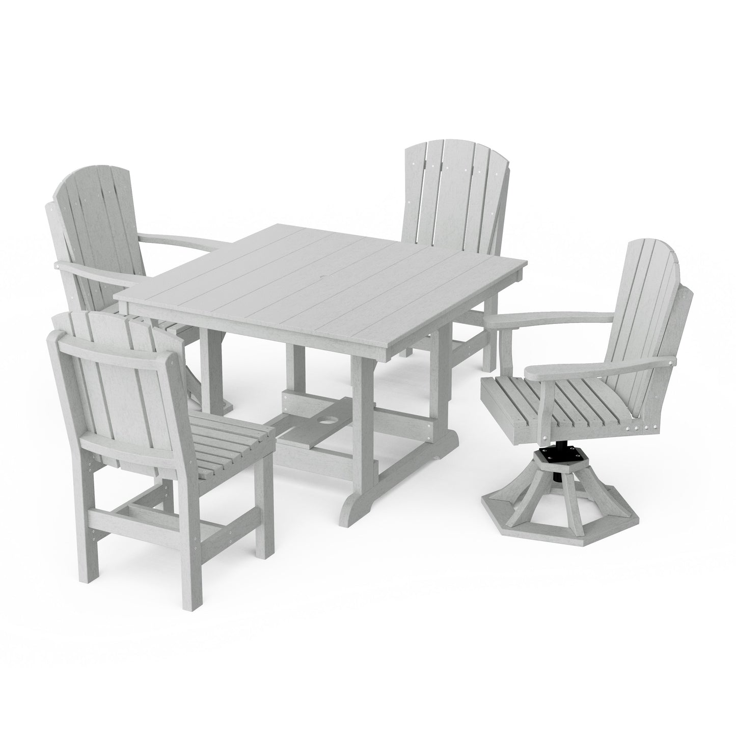 Heritage 5-Piece Dining Set with Swivel Chairs