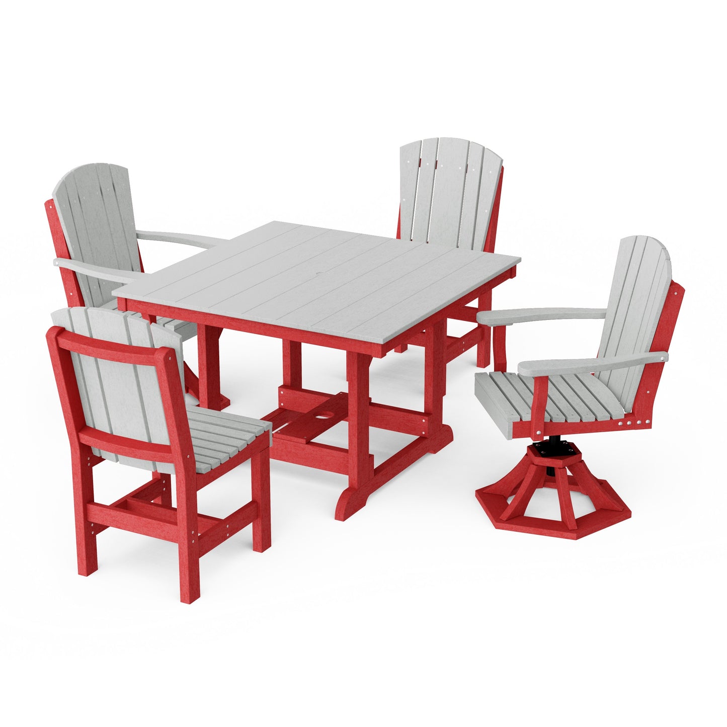 Heritage 5-Piece Dining Set with Swivel Chairs
