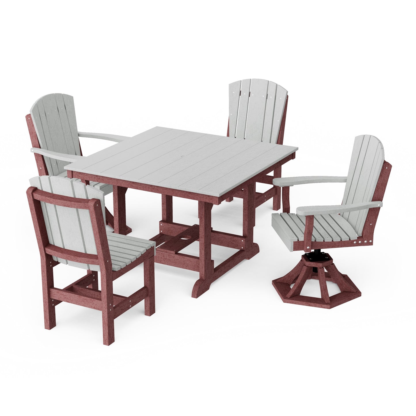 Heritage 5-Piece Dining Set with Swivel Chairs