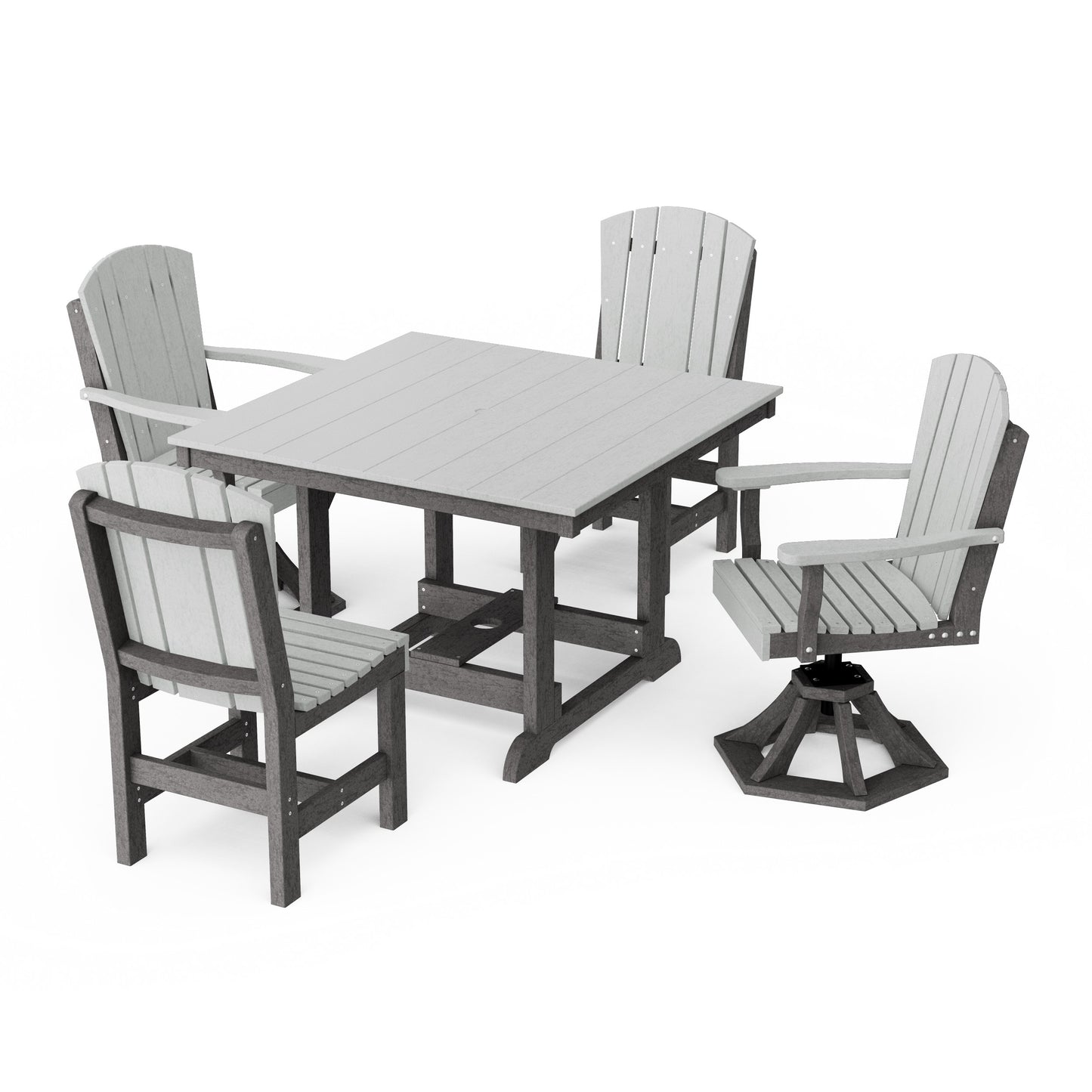 Heritage 5-Piece Dining Set with Swivel Chairs