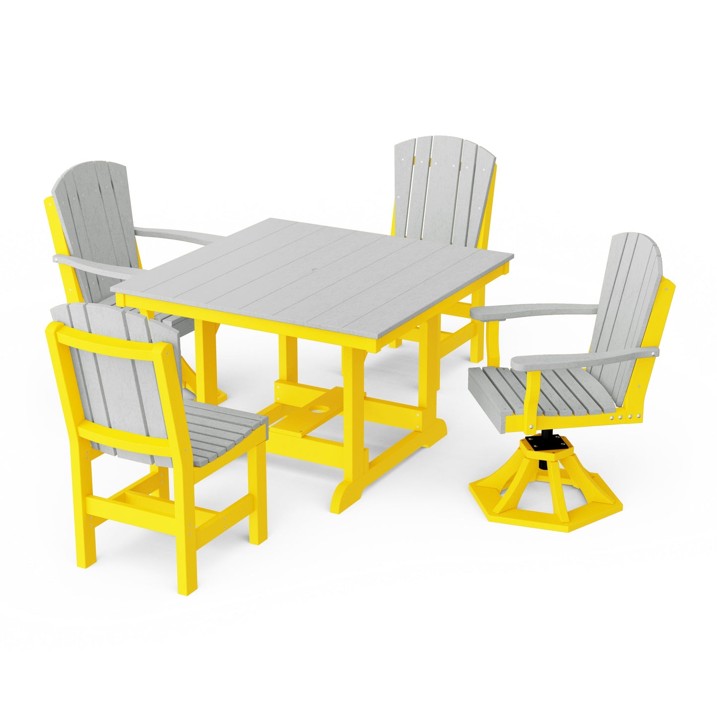 Heritage 5-Piece Dining Set with Swivel Chairs