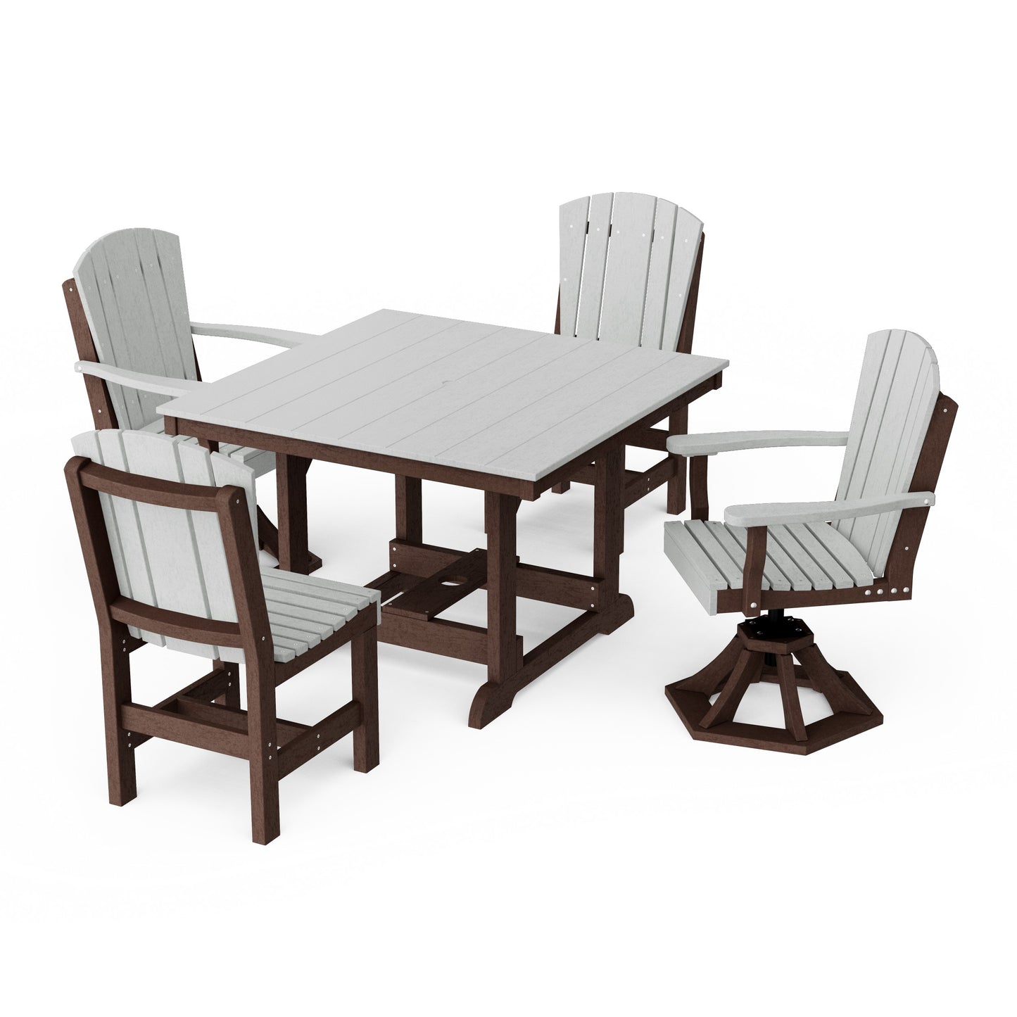 Heritage 5-Piece Dining Set with Swivel Chairs
