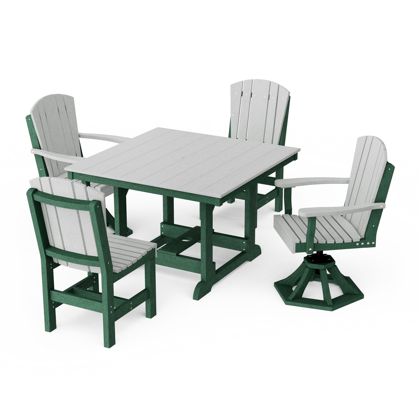 Heritage 5-Piece Dining Set with Swivel Chairs