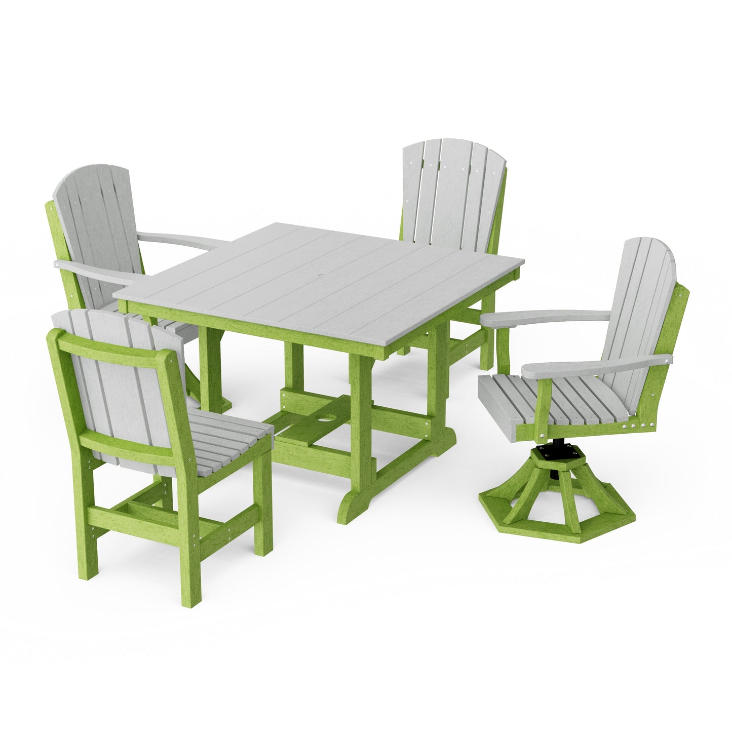 Heritage 5-Piece Dining Set with Swivel Chairs