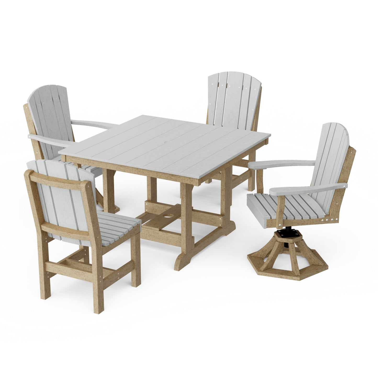 Heritage 5-Piece Dining Set with Swivel Chairs
