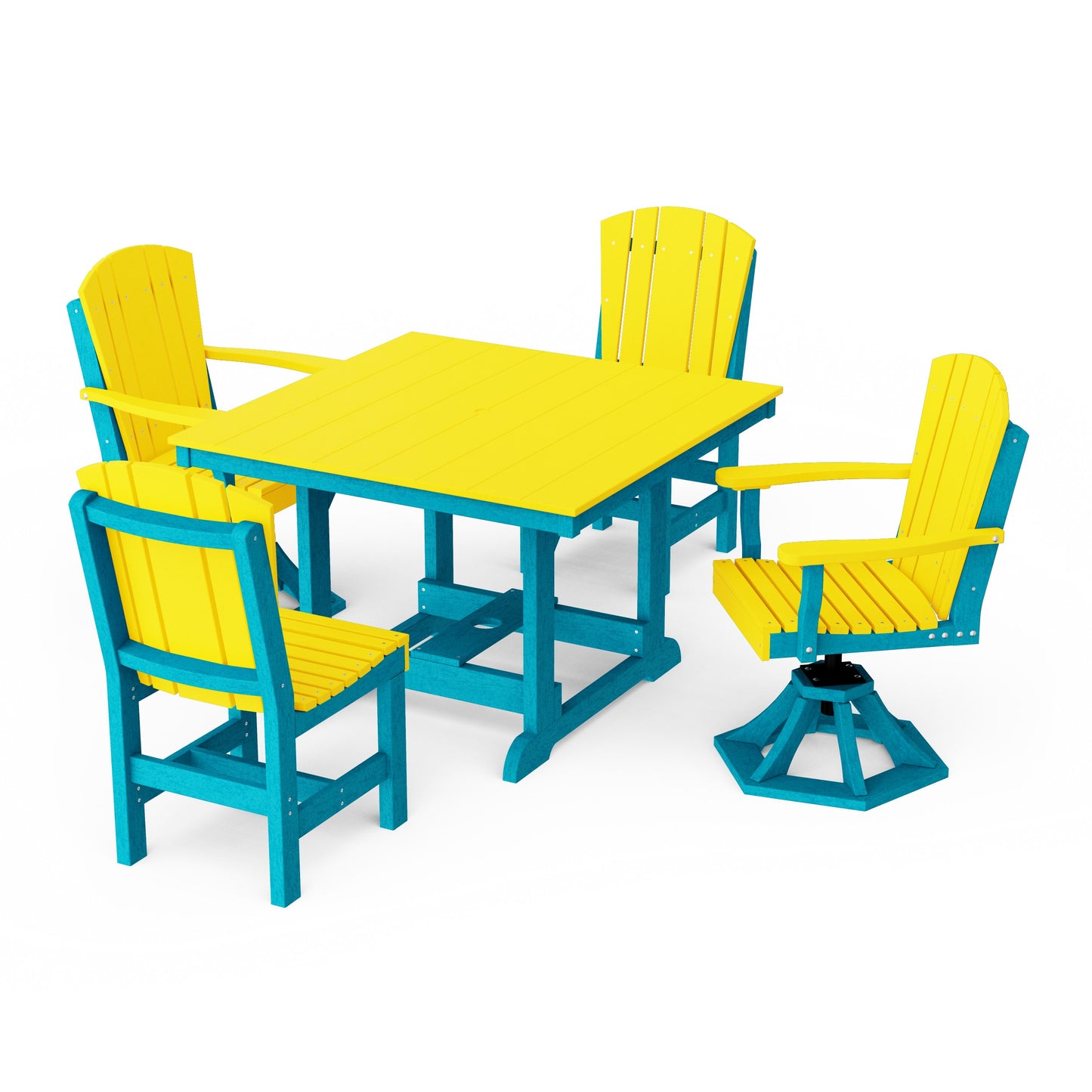 Heritage 5-Piece Dining Set with Swivel Chairs