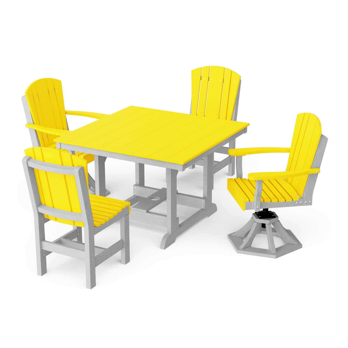 Heritage 5-Piece Dining Set with Swivel Chairs