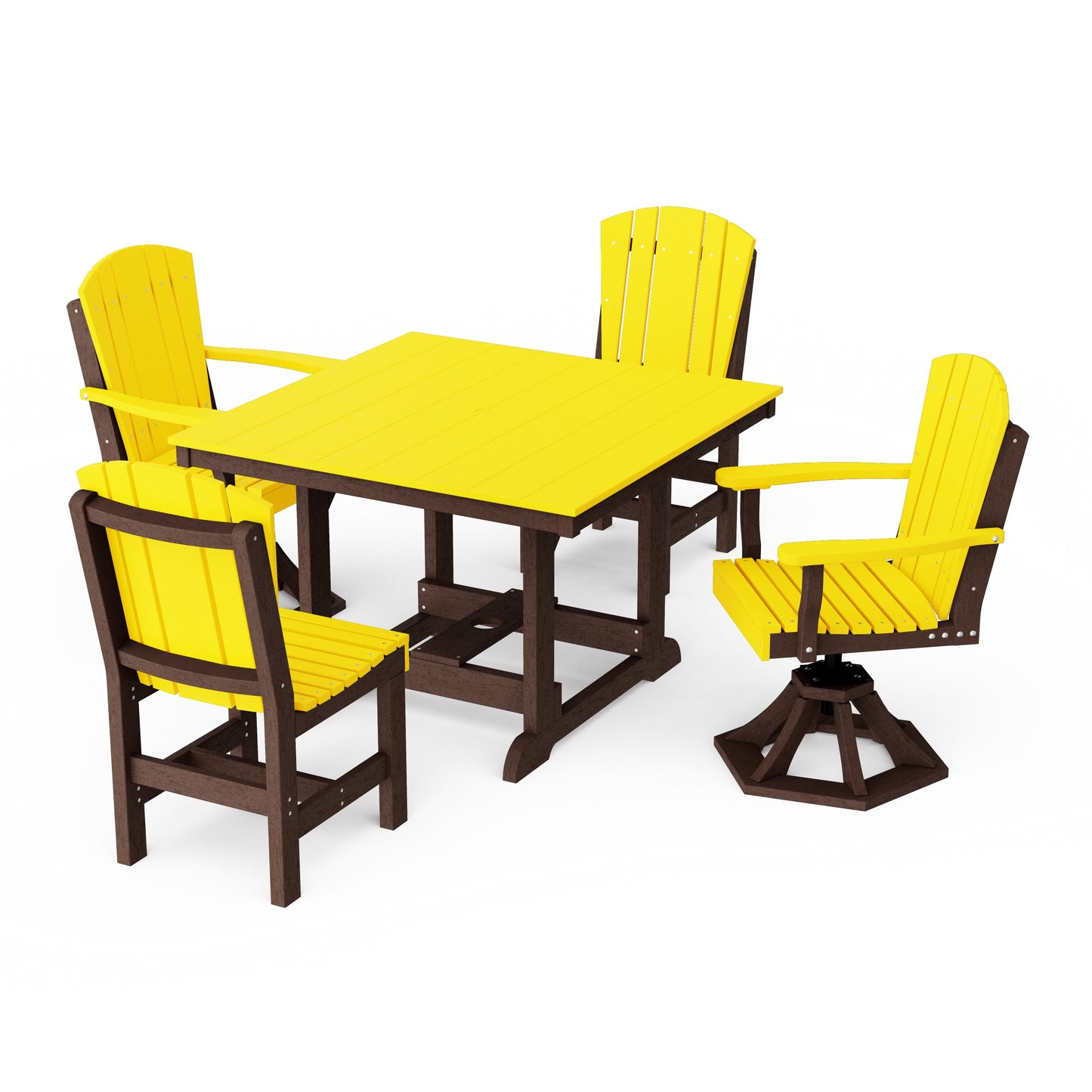 Heritage 5-Piece Dining Set with Swivel Chairs