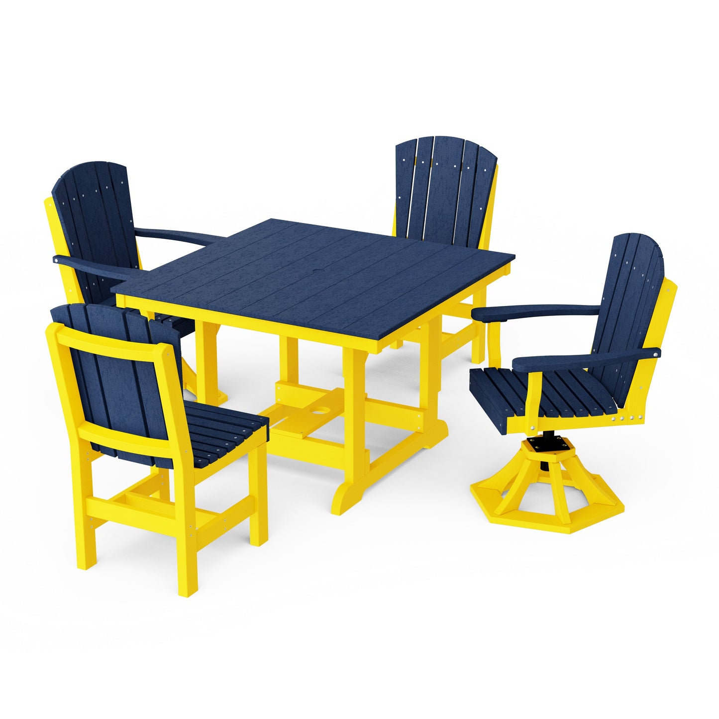 Heritage 5-Piece Dining Set with Swivel Chairs