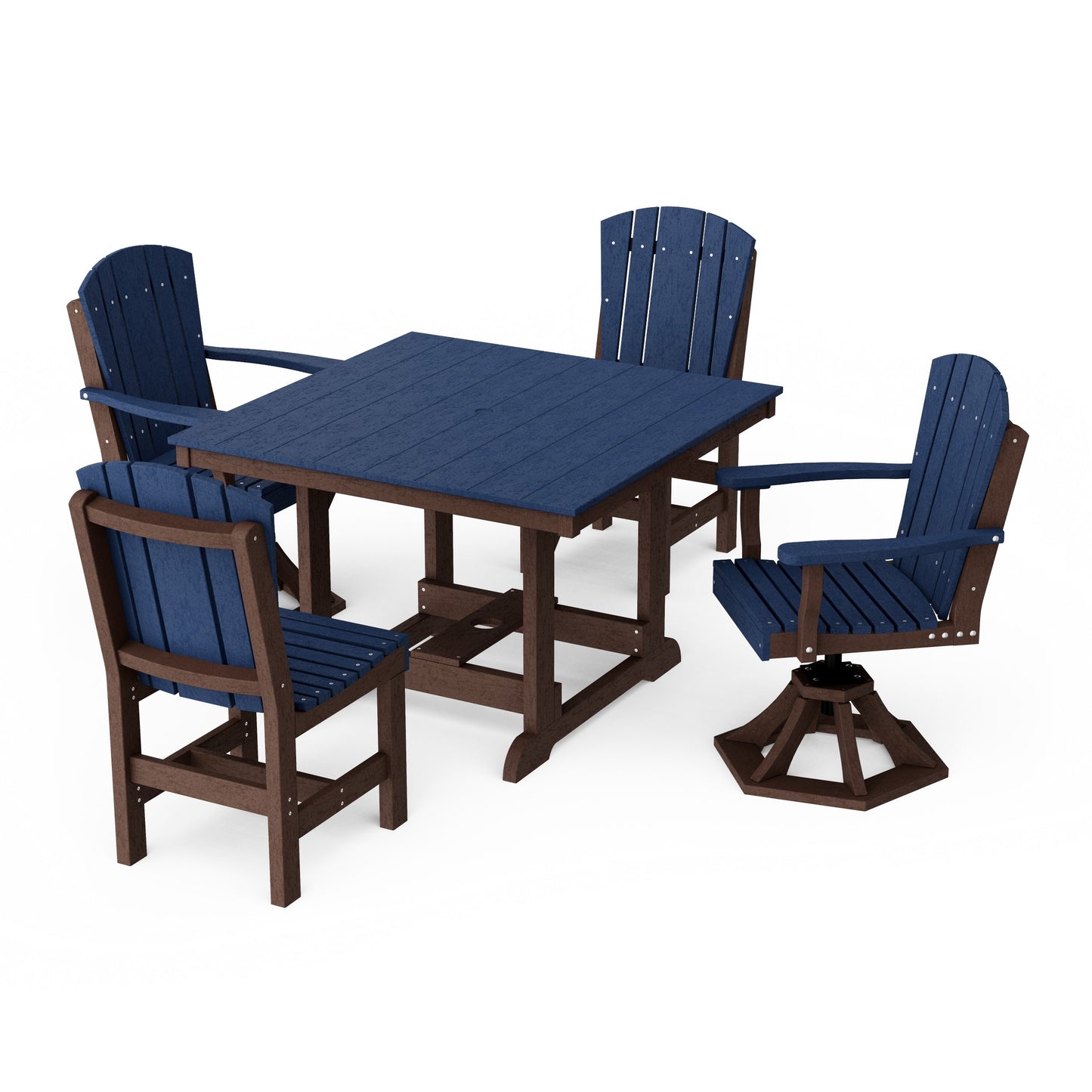Heritage 5-Piece Dining Set with Swivel Chairs