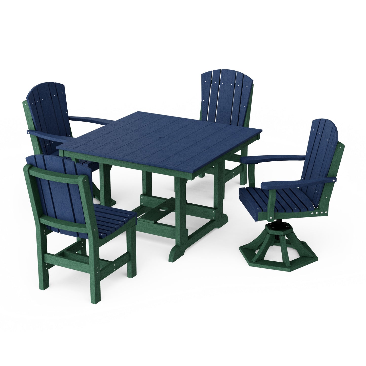 Heritage 5-Piece Dining Set with Swivel Chairs