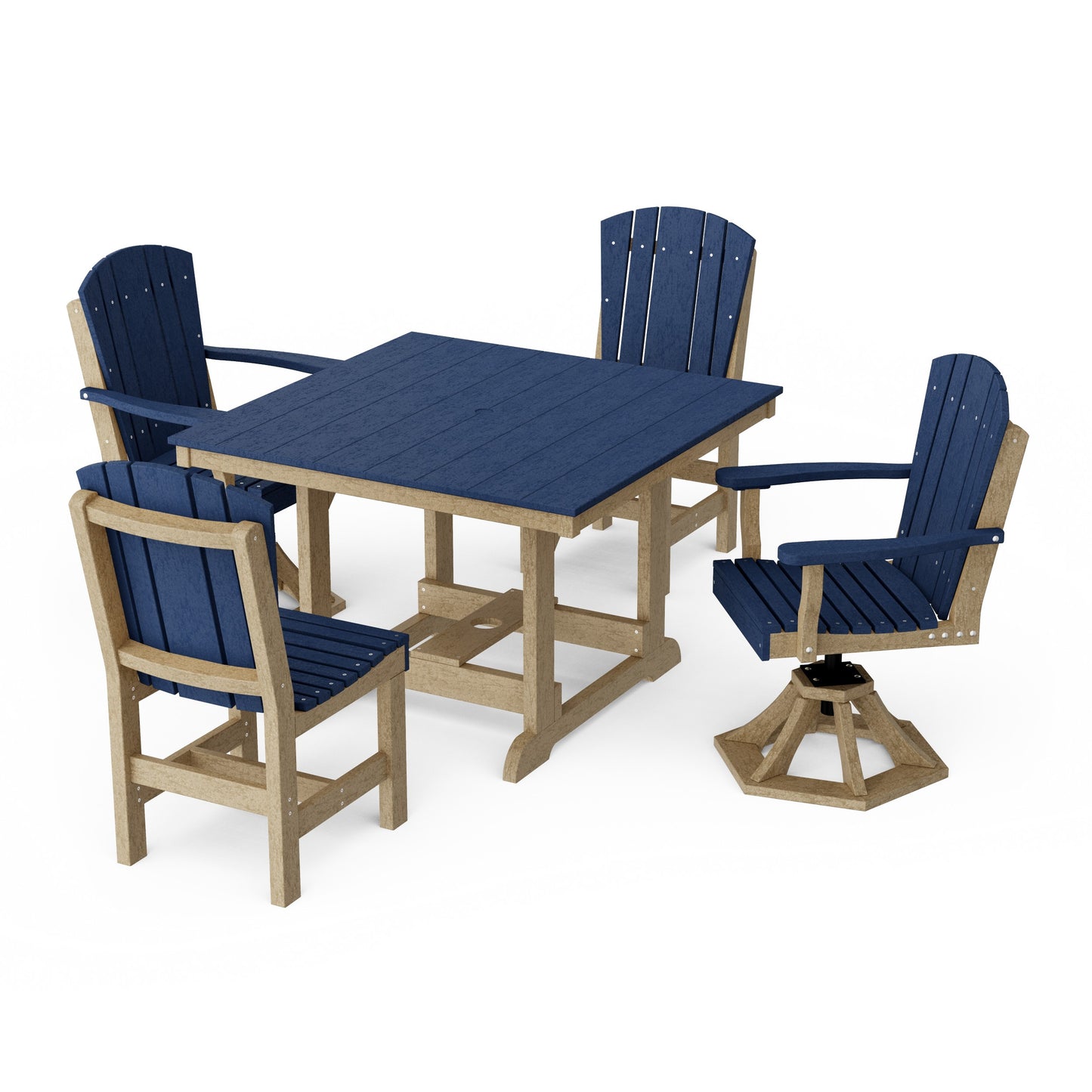 Heritage 5-Piece Dining Set with Swivel Chairs