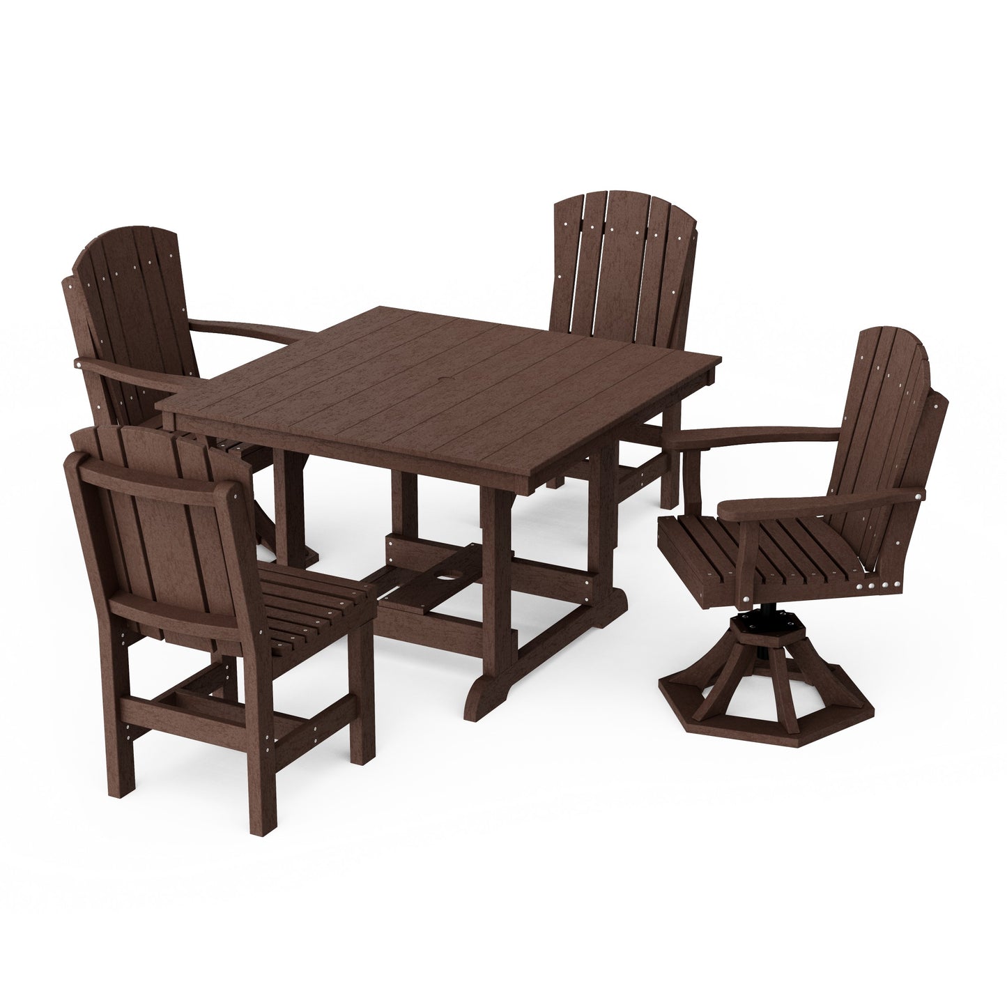 Heritage 5-Piece Dining Set with Swivel Chairs