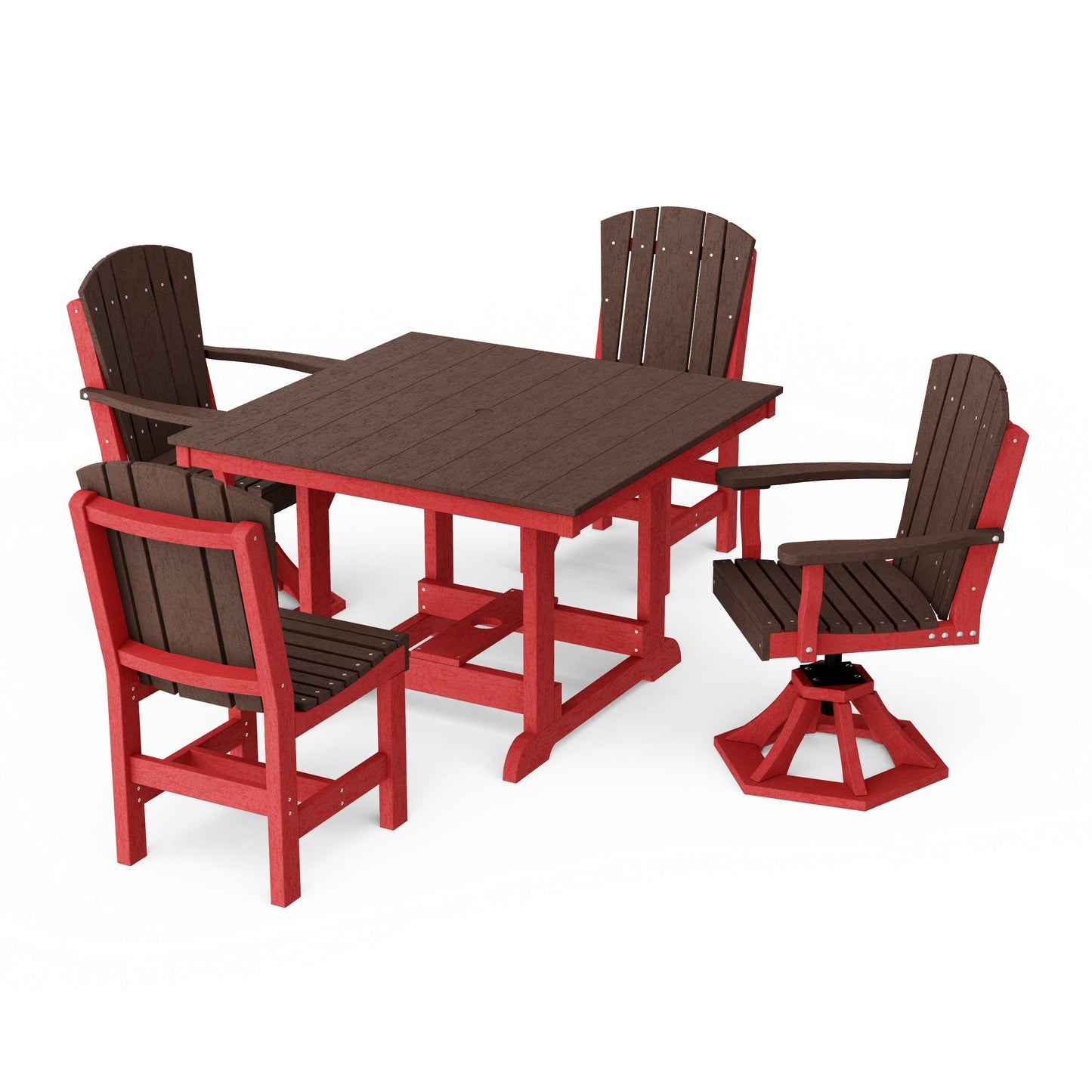 Heritage 5-Piece Dining Set with Swivel Chairs