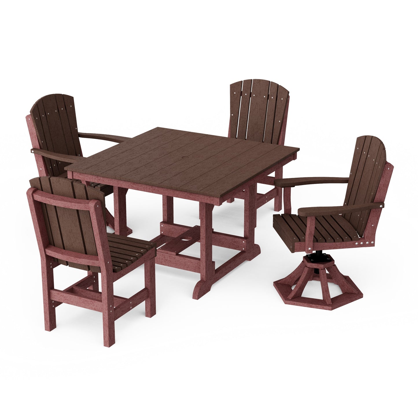 Heritage 5-Piece Dining Set with Swivel Chairs