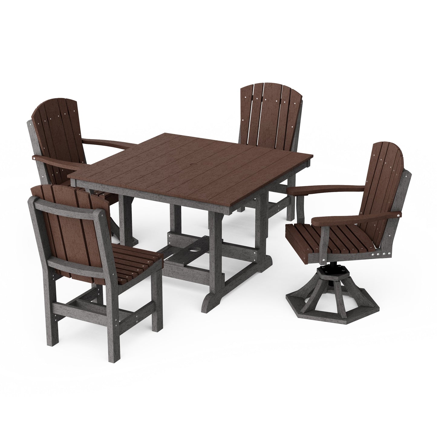 Heritage 5-Piece Dining Set with Swivel Chairs