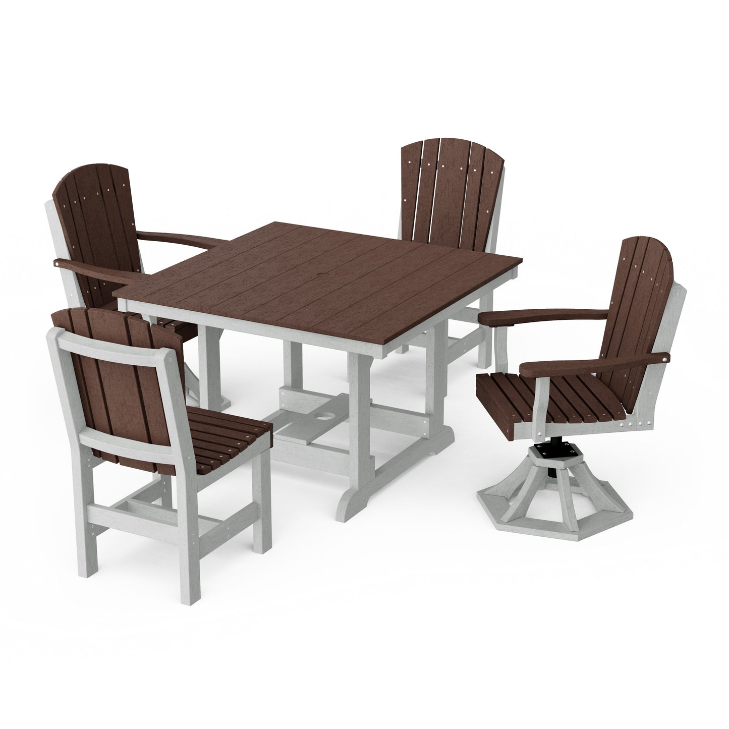 Heritage 5-Piece Dining Set with Swivel Chairs