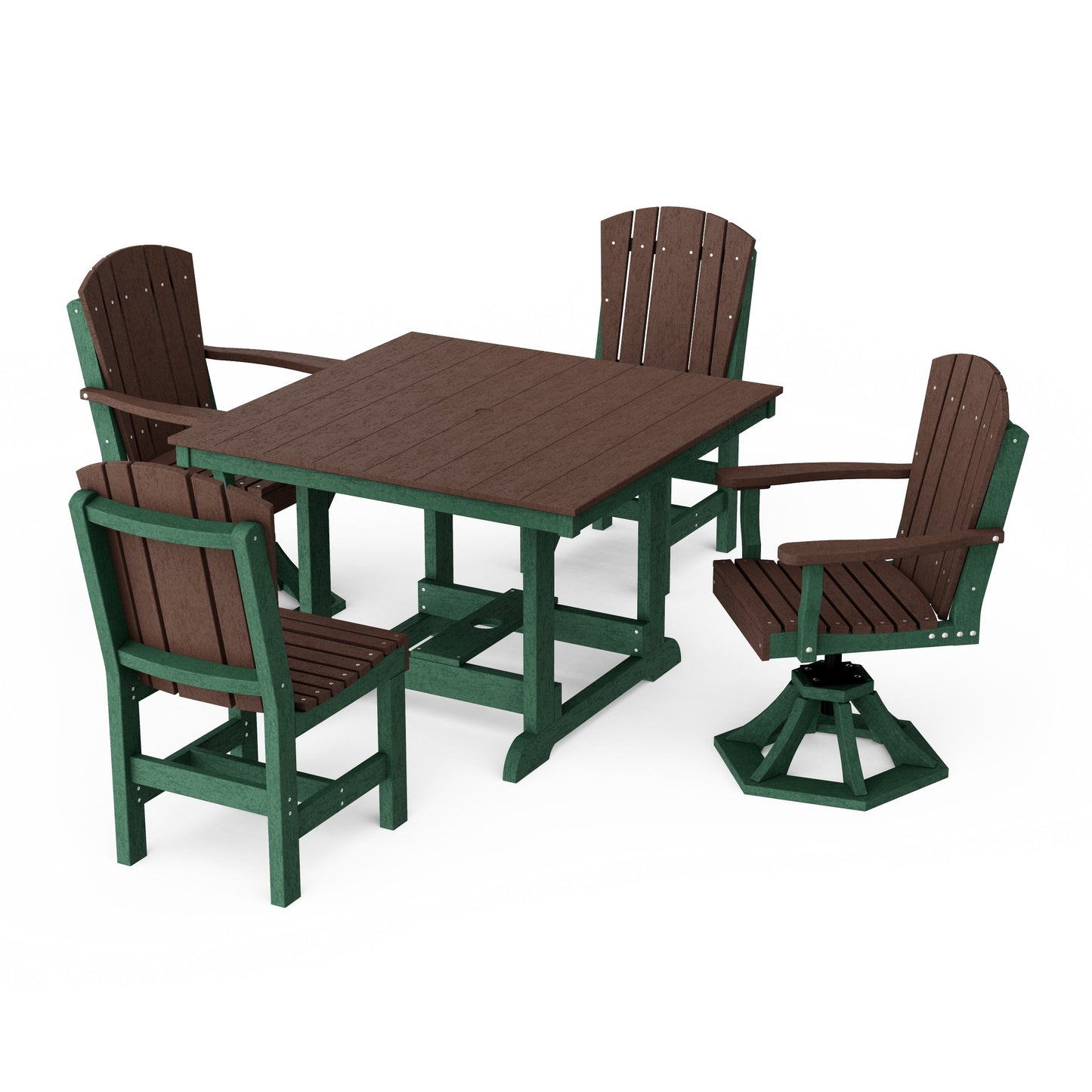 Heritage 5-Piece Dining Set with Swivel Chairs