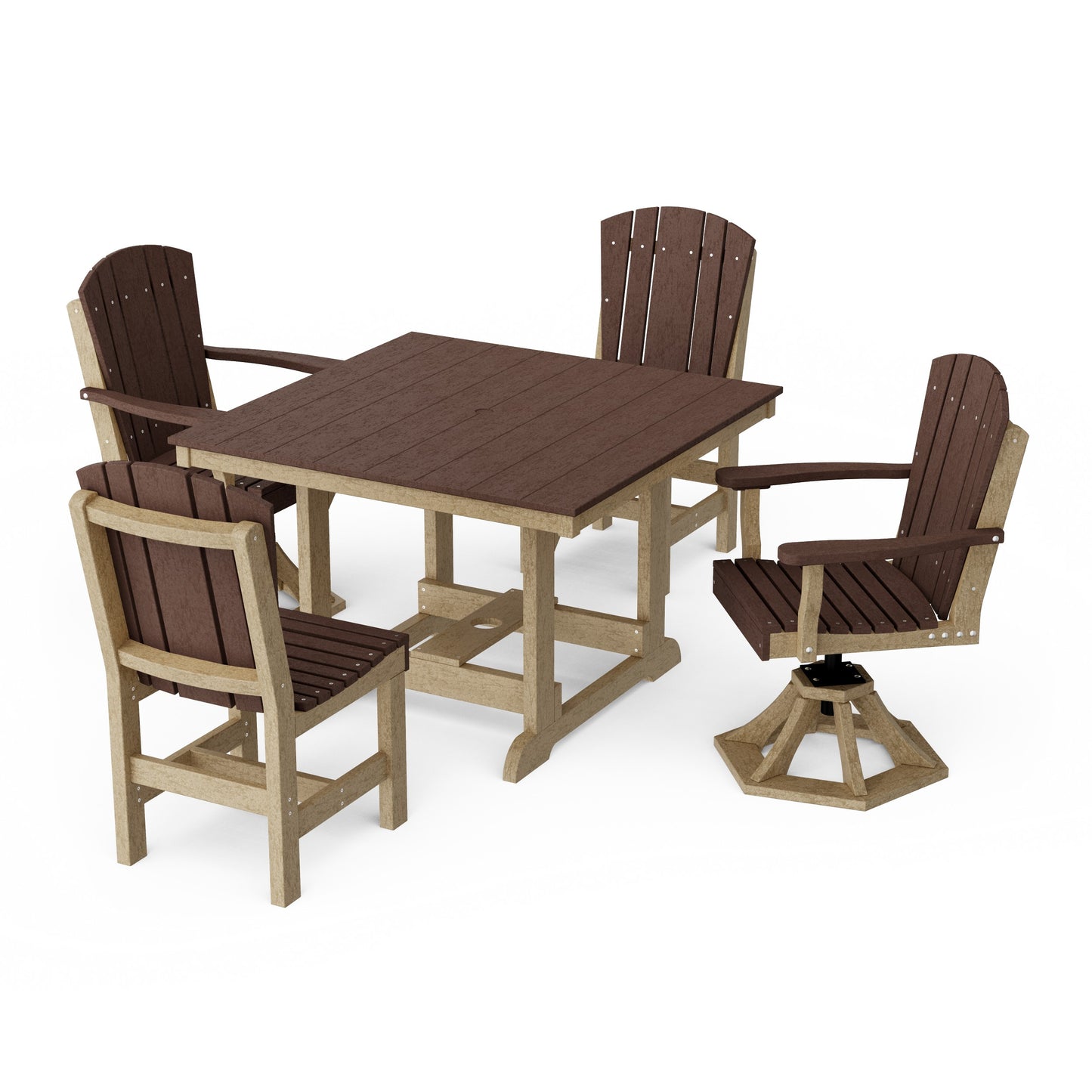 Heritage 5-Piece Dining Set with Swivel Chairs
