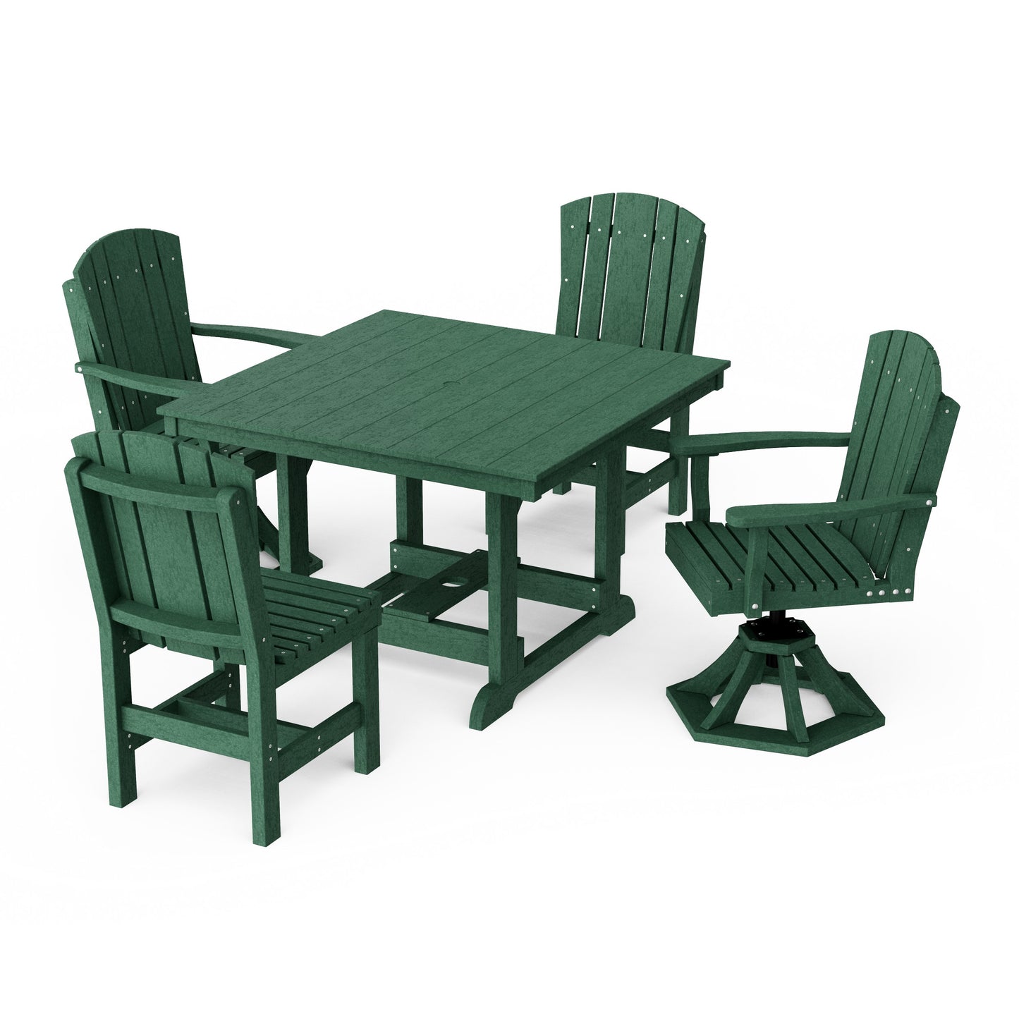 Heritage 5-Piece Dining Set with Swivel Chairs