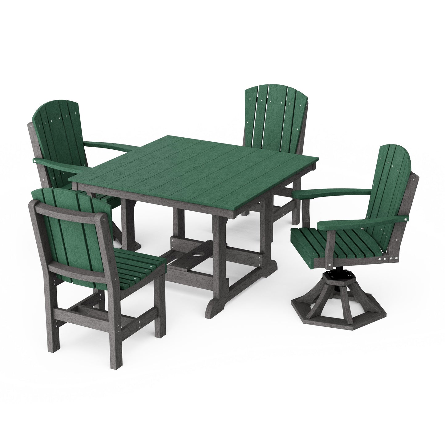 Heritage 5-Piece Dining Set with Swivel Chairs