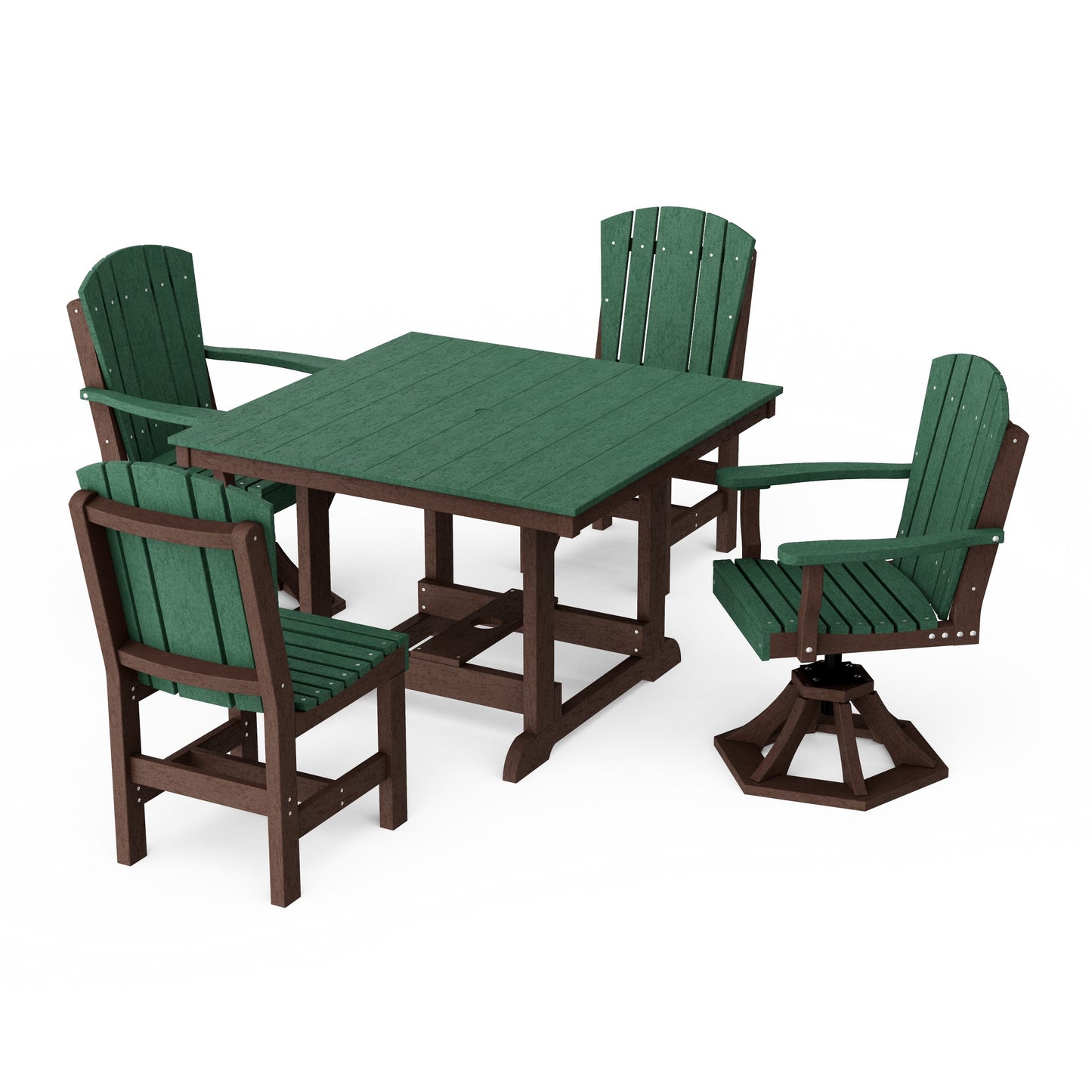 Heritage 5-Piece Dining Set with Swivel Chairs