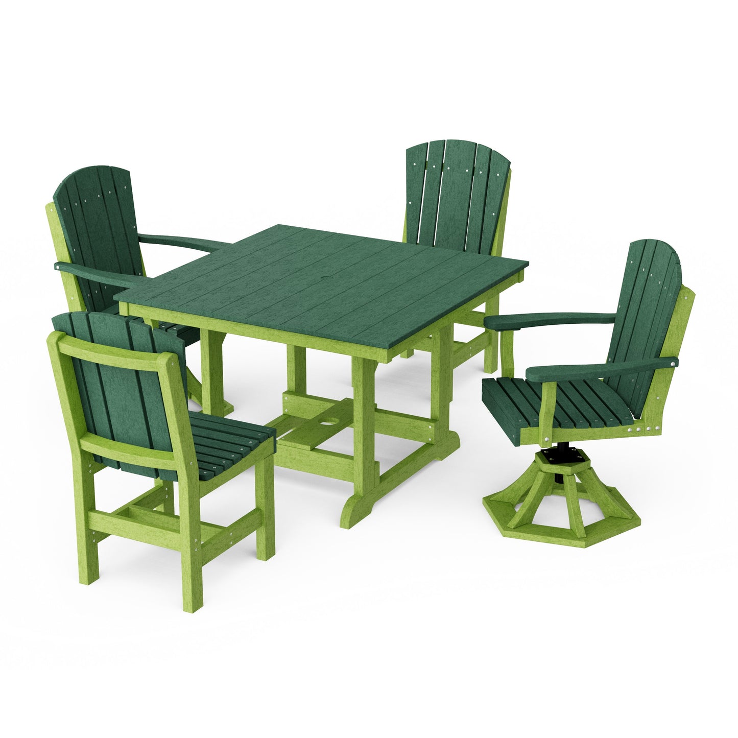 Heritage 5-Piece Dining Set with Swivel Chairs