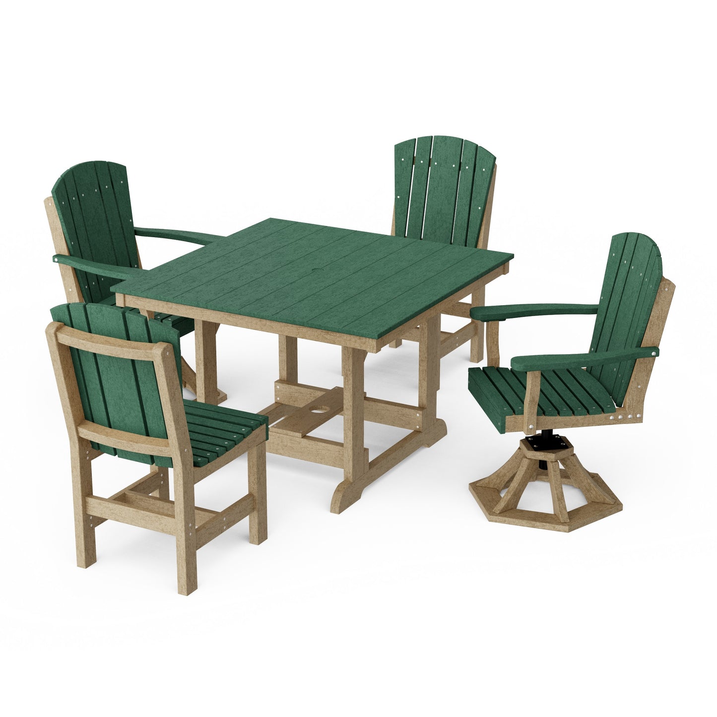 Heritage 5-Piece Dining Set with Swivel Chairs