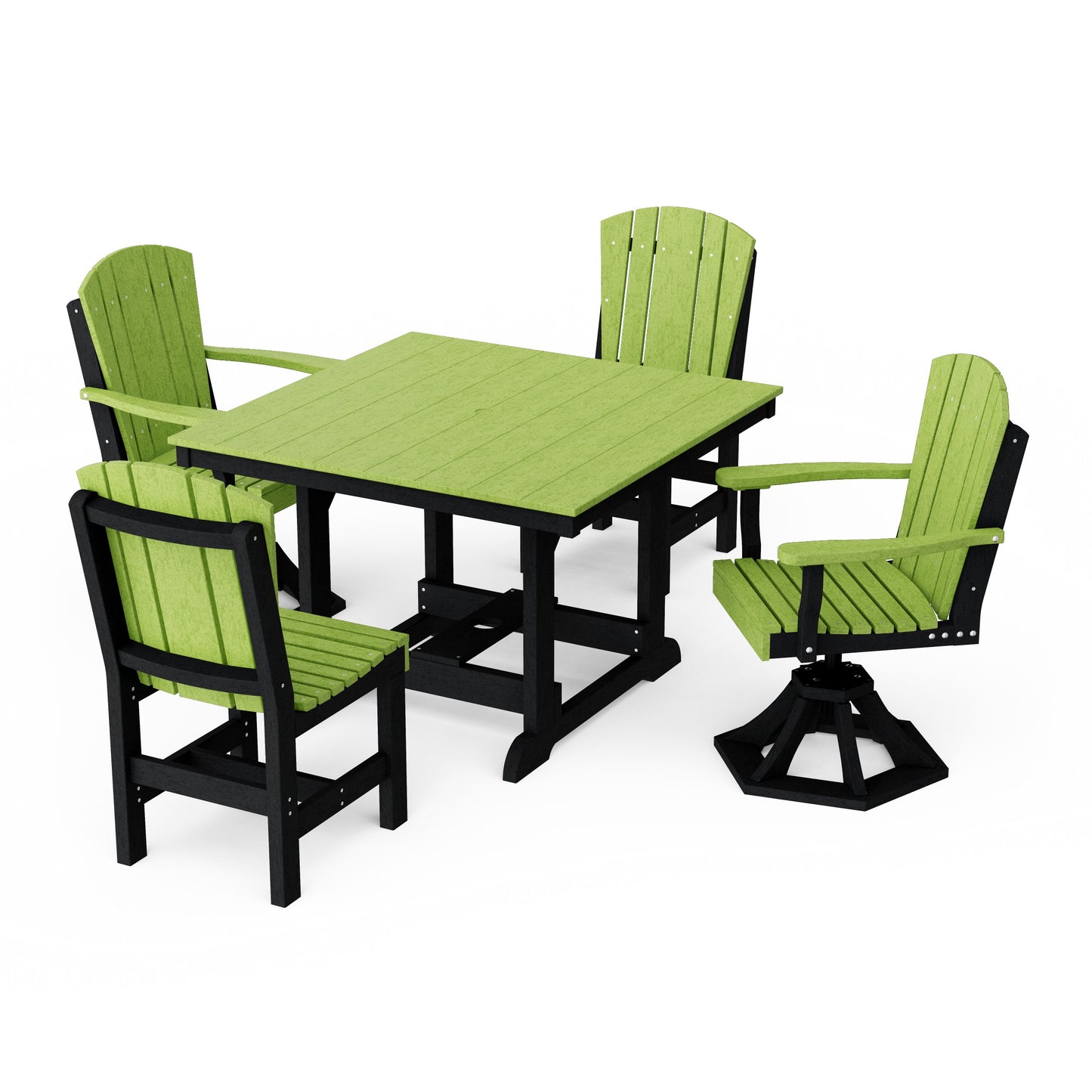 Heritage 5-Piece Dining Set with Swivel Chairs