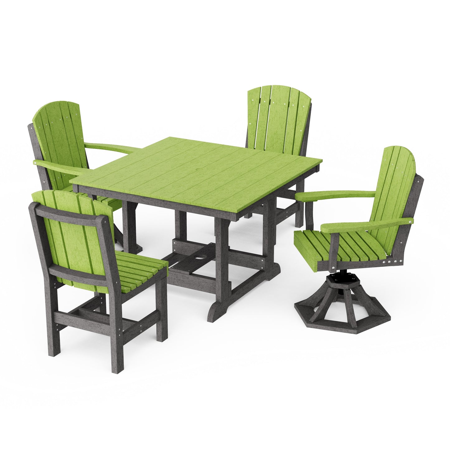 Heritage 5-Piece Dining Set with Swivel Chairs