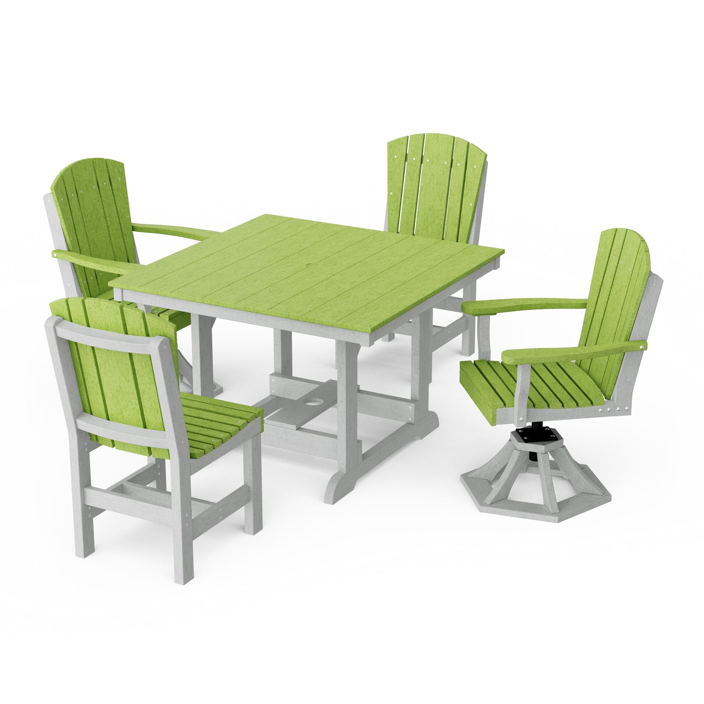 Heritage 5-Piece Dining Set with Swivel Chairs